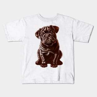 Valentine Bulldog Shaped Chocolate Kids T-Shirt